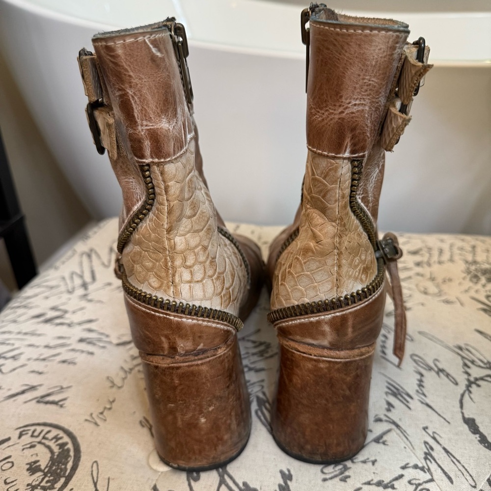 Freebird by Steven Zombi peep toe leather booties. Size 10 - Picture 4 of 12